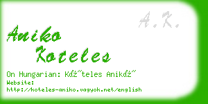 aniko koteles business card